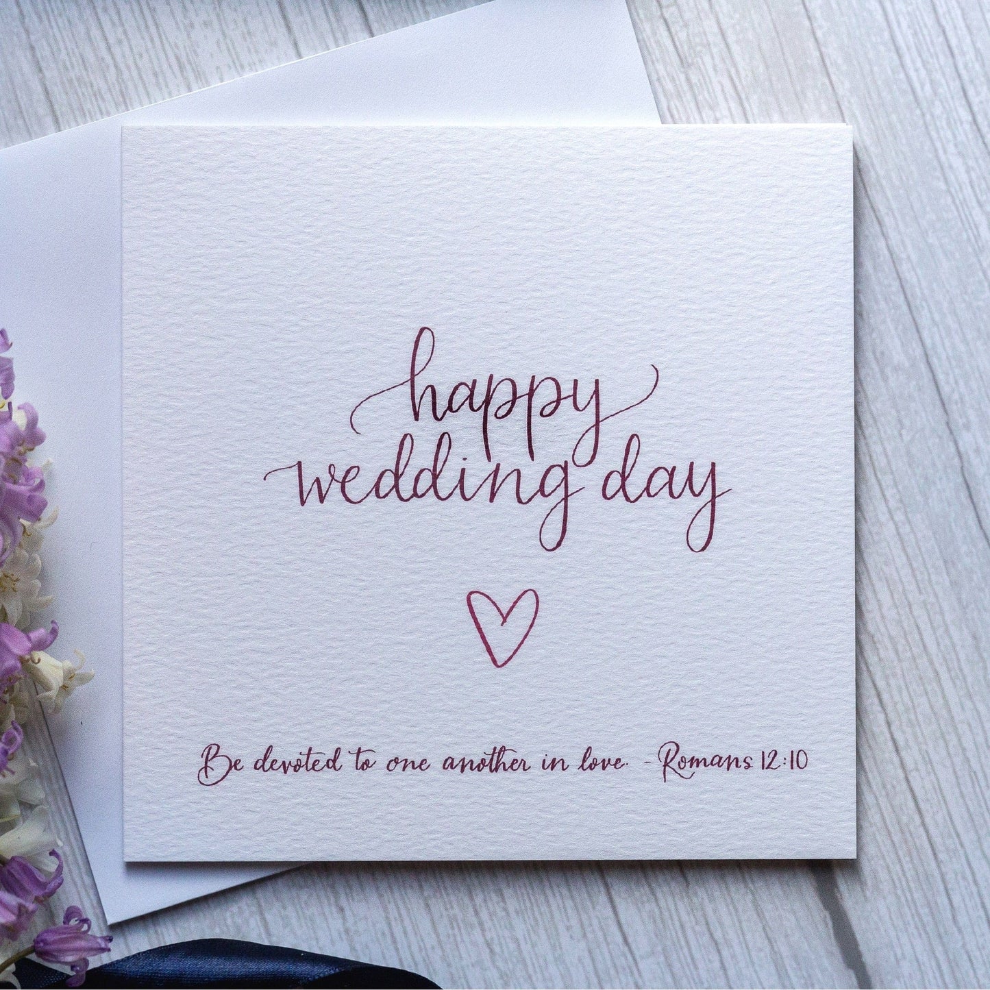 And Hope Designs Cards Christian happy wedding card, with Romans 12:10