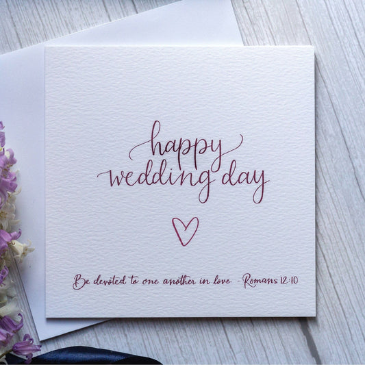 And Hope Designs Cards Christian happy wedding card, with Romans 12:10