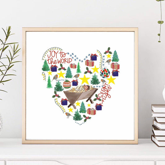 Christmas Heart wall print Print And Hope Designs   