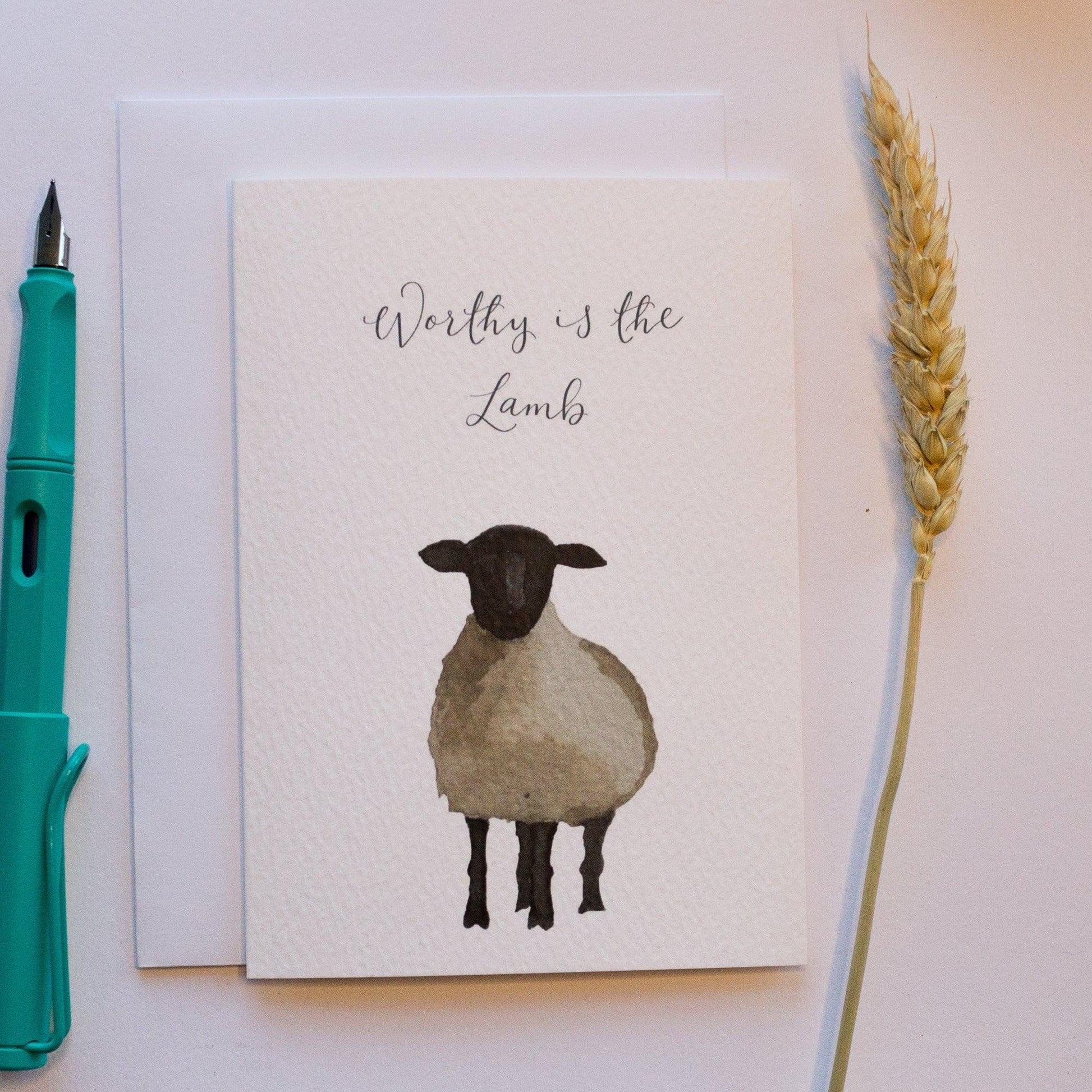 And Hope Designs Greeting & Note Cards Single card Easter Worthy is the Lamb card