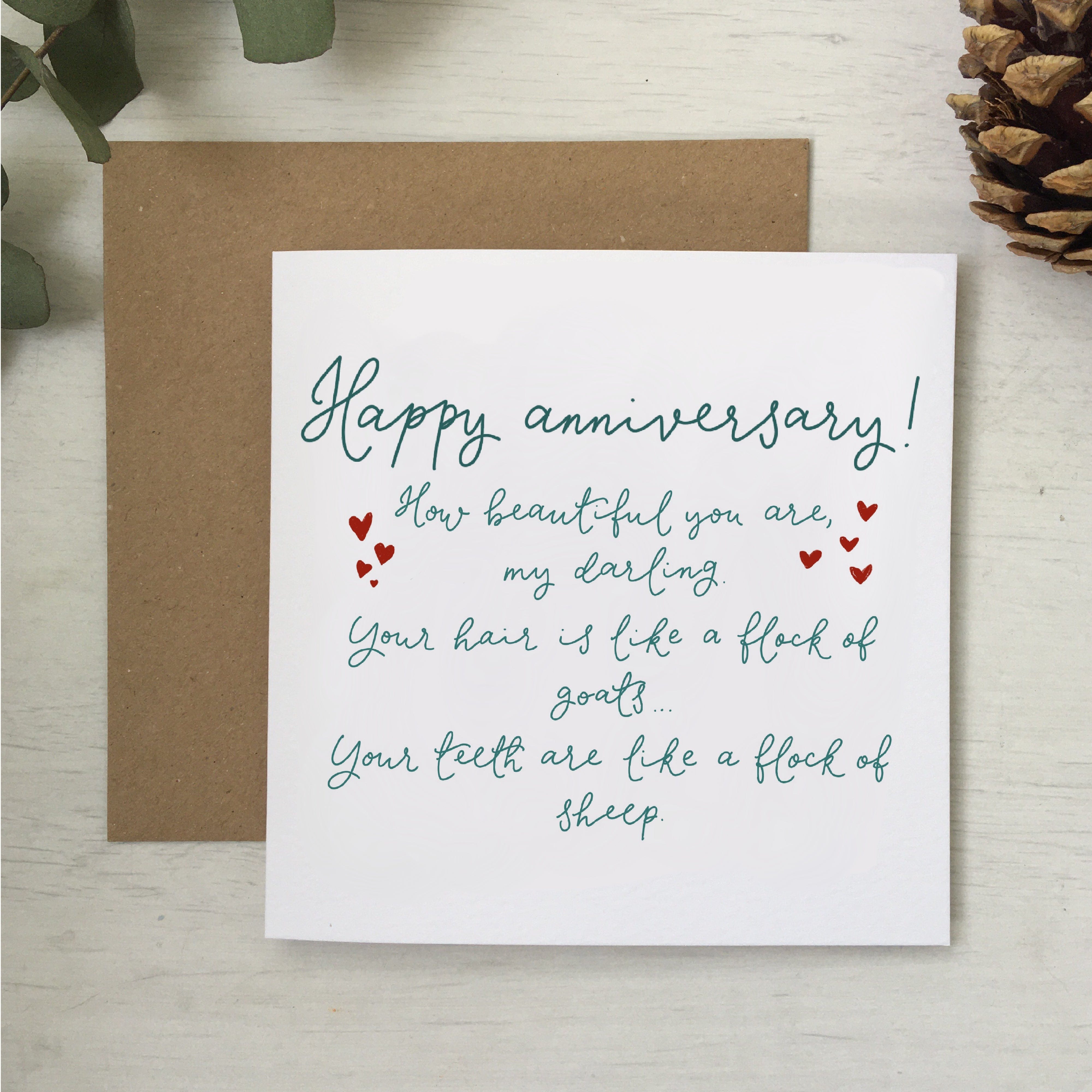 Funny Christian anniversary card for wife – And Hope Designs