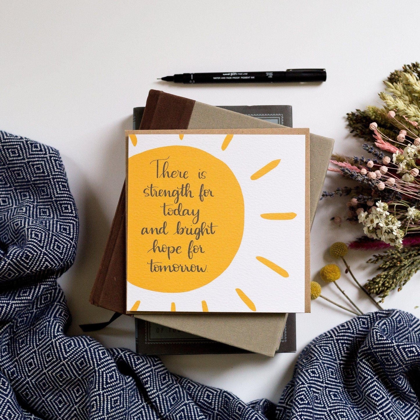 christian encouragement card - strength for today and bright hope for tomorrow sunshine