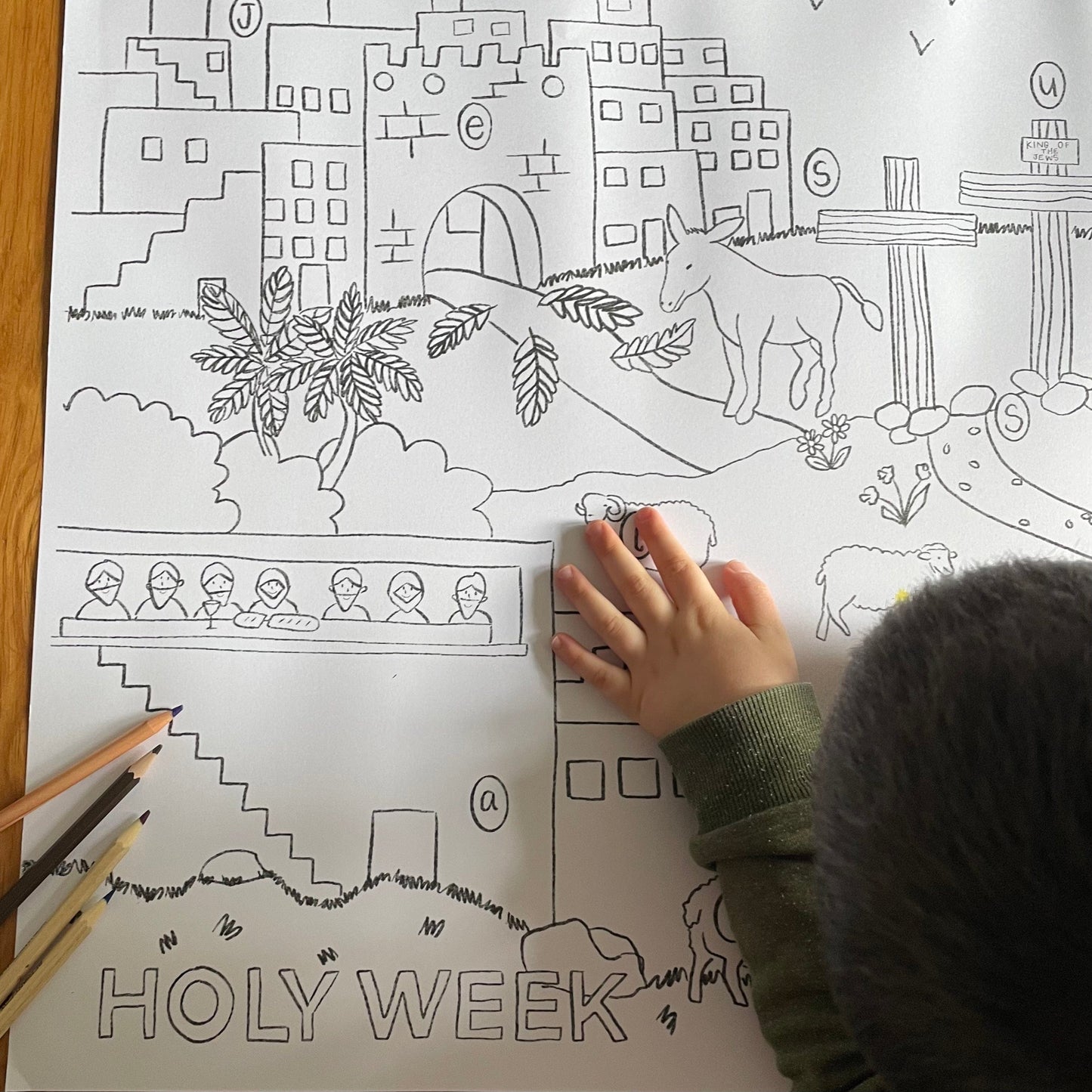 And Hope Designs Colouring Page Jumbo Holy Week Easter Colouring Page