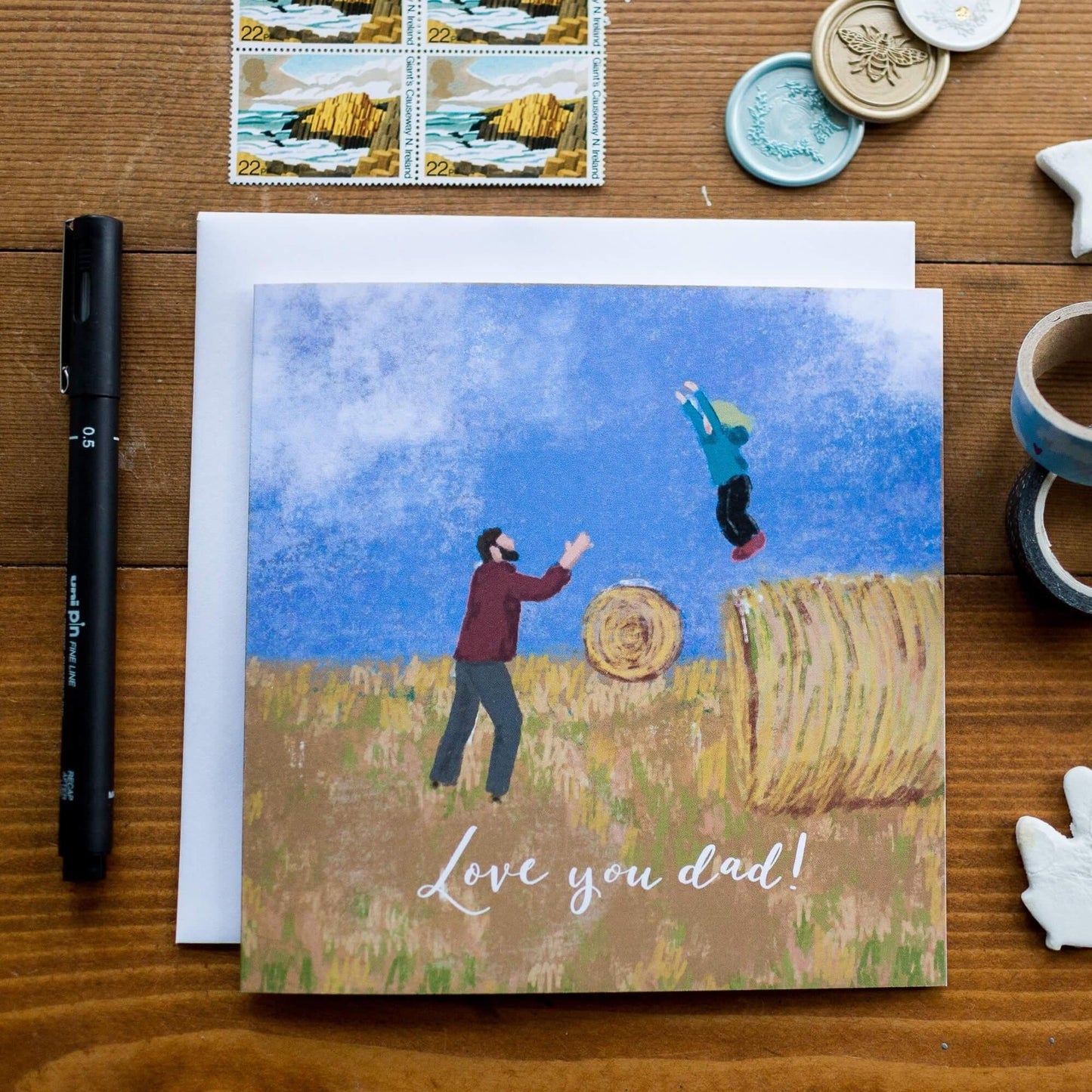 And Hope Designs Greeting & Note Cards Love you dad illustrated card
