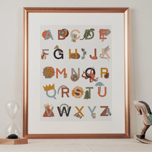 Modern Heirloom Alphabet Print Print And Hope Designs A3 Without scripture 