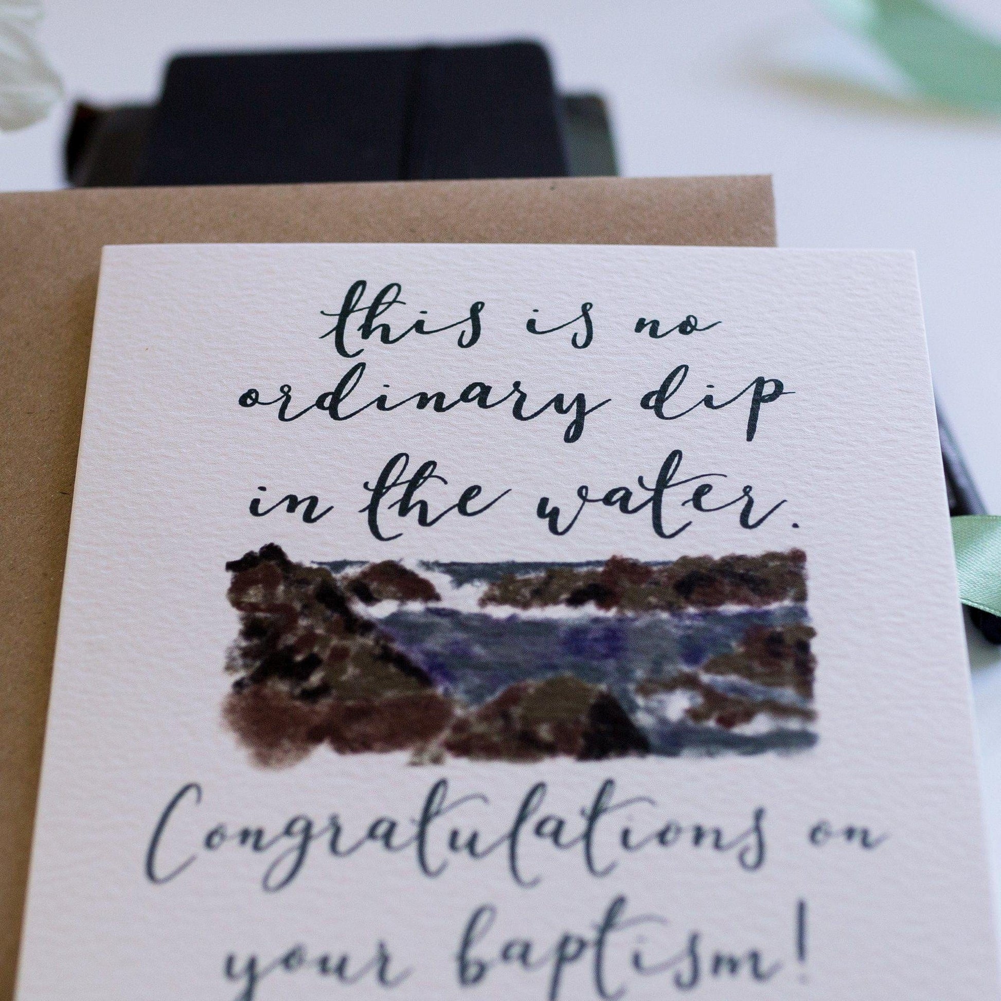 no ordinary dip in the water baptism card