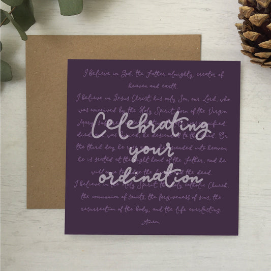 And Hope Designs Greeting & Note Cards Ordination card - celebrating your ordination - apostles creed