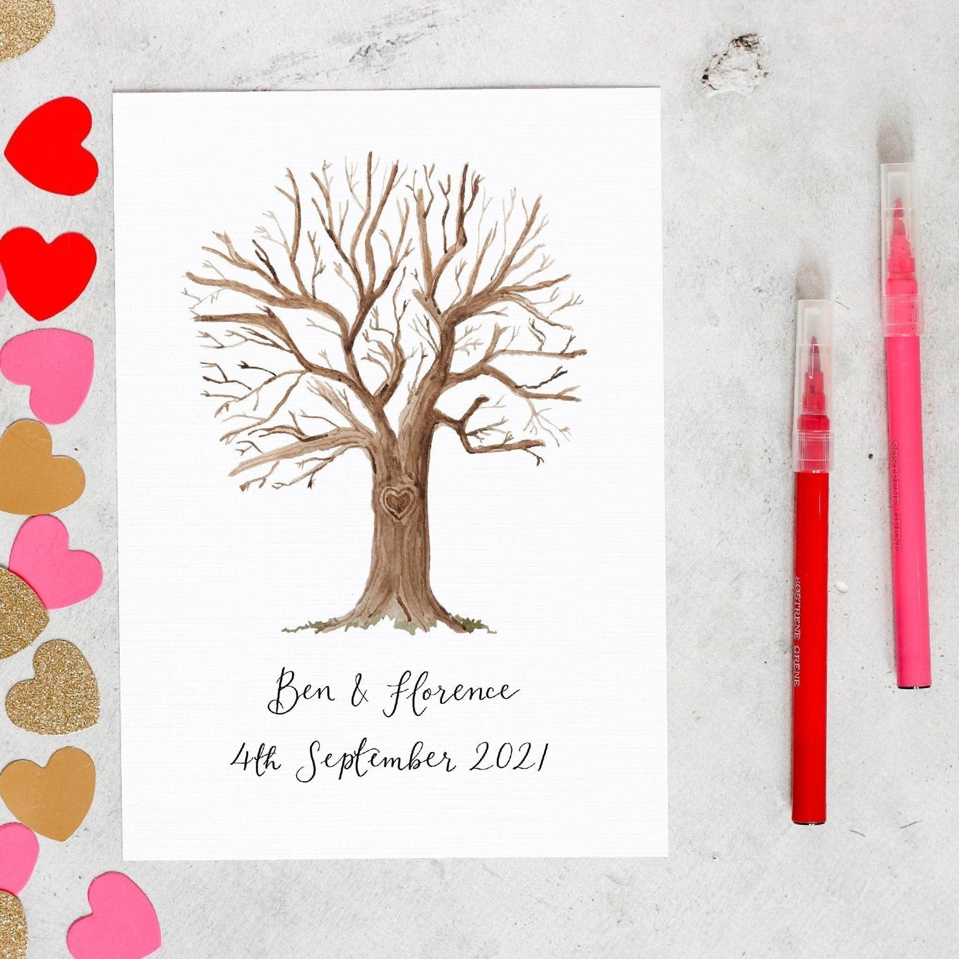 And Hope Designs Commission Personalised alternative wedding guest book