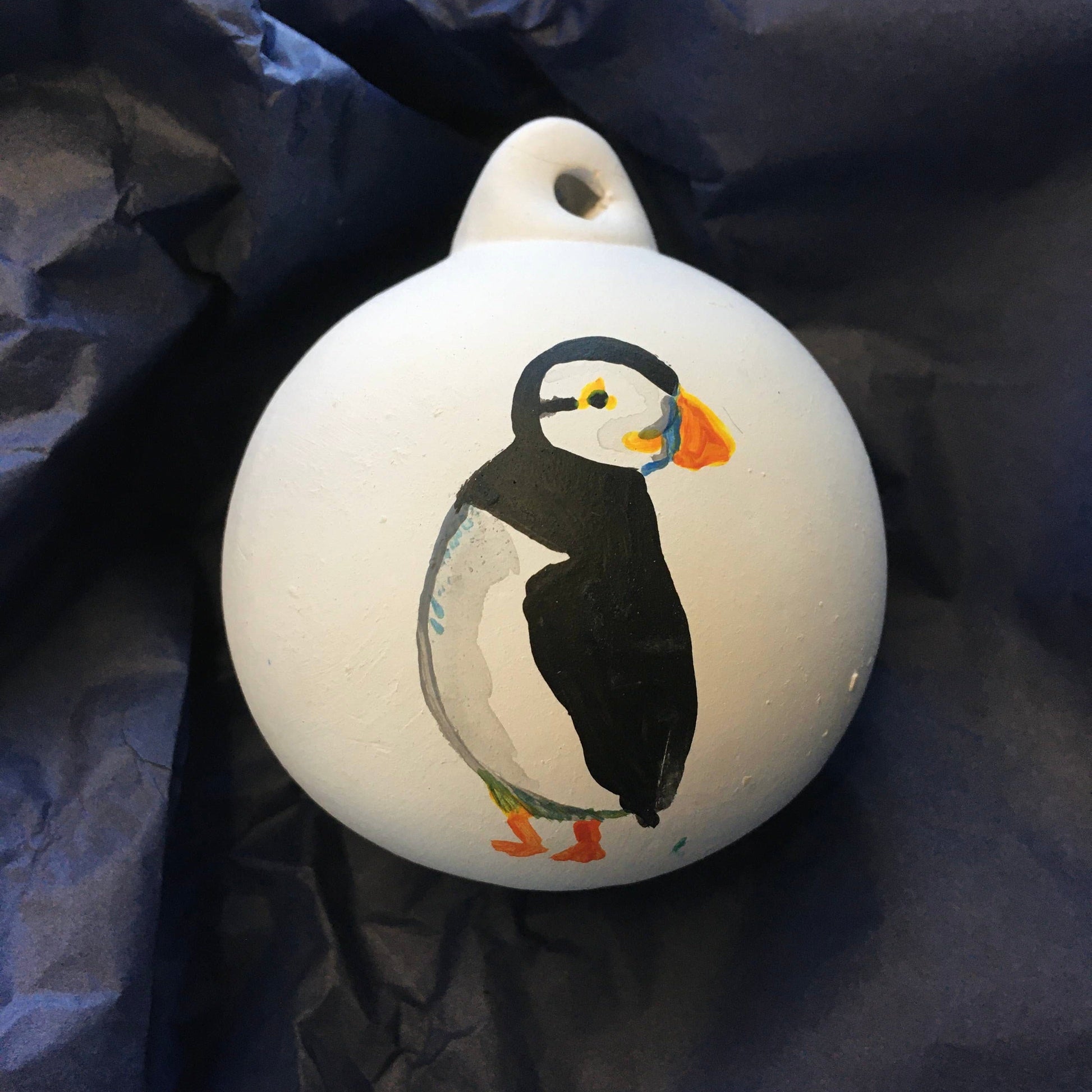 And Hope Designs Baubles Puffin ceramic Christmas baubles