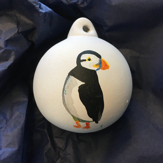 Puffin ceramic Christmas baubles Baubles And Hope Designs    - And Hope Designs