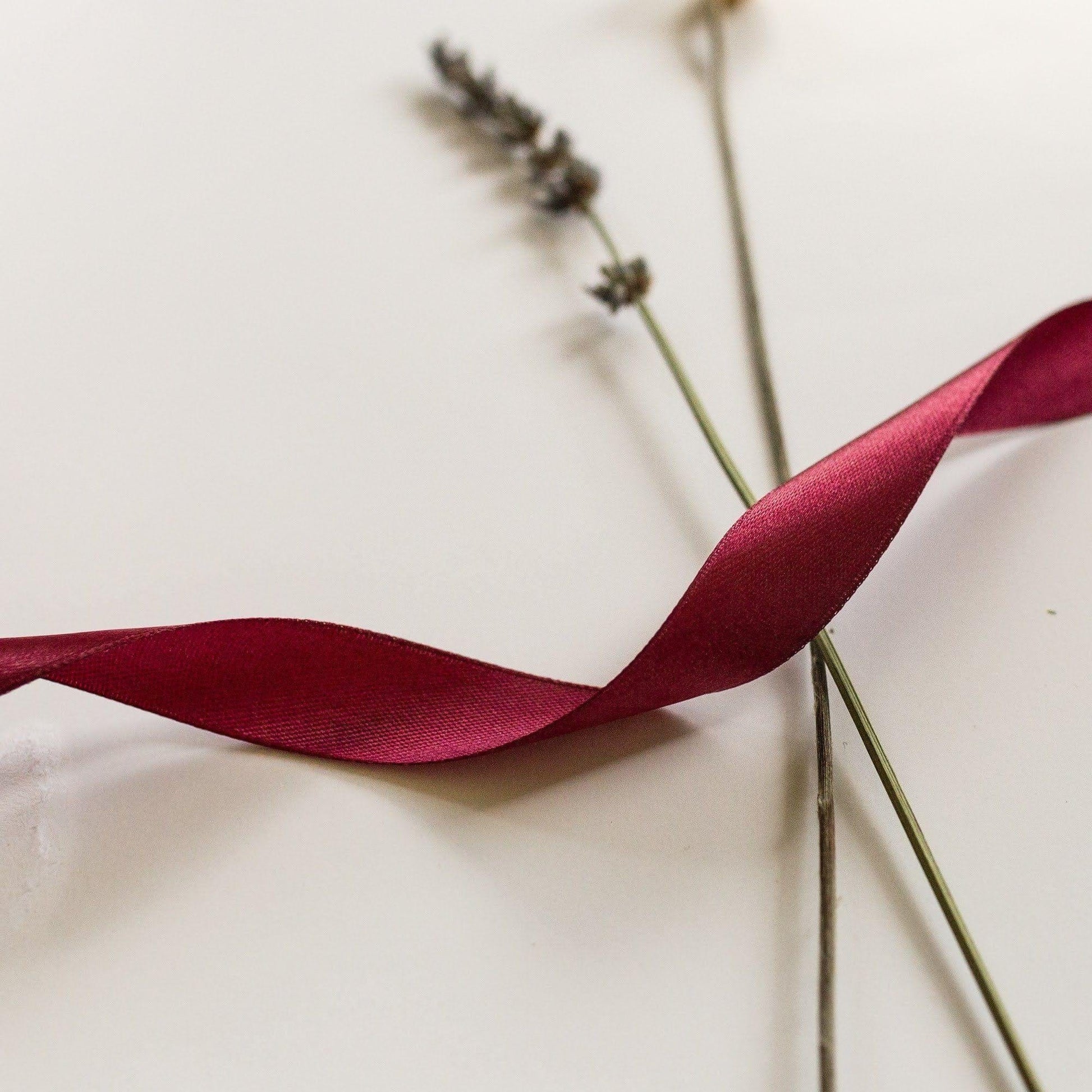 And Hope Designs Ribbon Wine red Satin ribbon spools