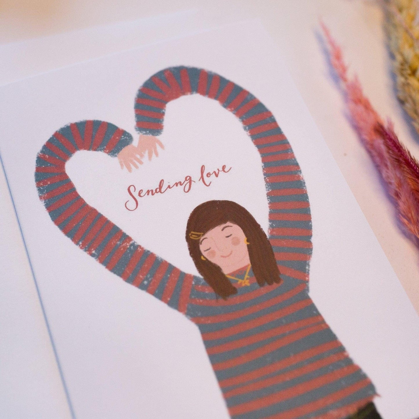 And Hope Designs Greeting & Note Cards Sending love illustrated card