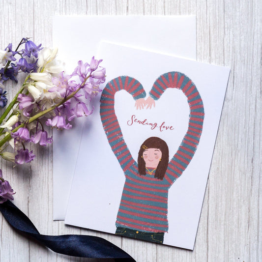 And Hope Designs Greeting & Note Cards Sending love illustrated card