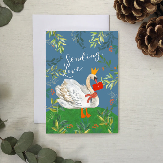 Sending love swan card Cards And Hope Designs   