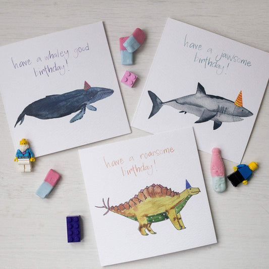 Set of 3 pun party animal birthday cards Cards And Hope Designs   