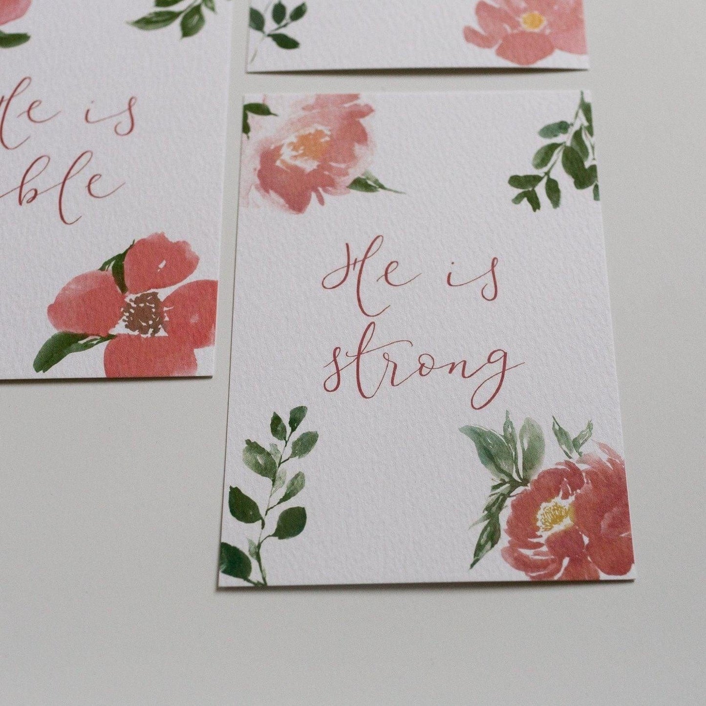 He is strong - postcard with an attribute of God