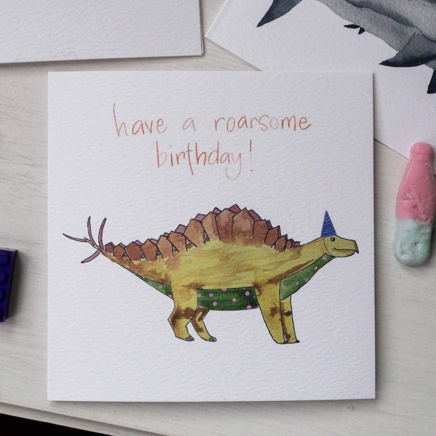 And Hope Designs Cards Stegosaurus dinosaur birthday card