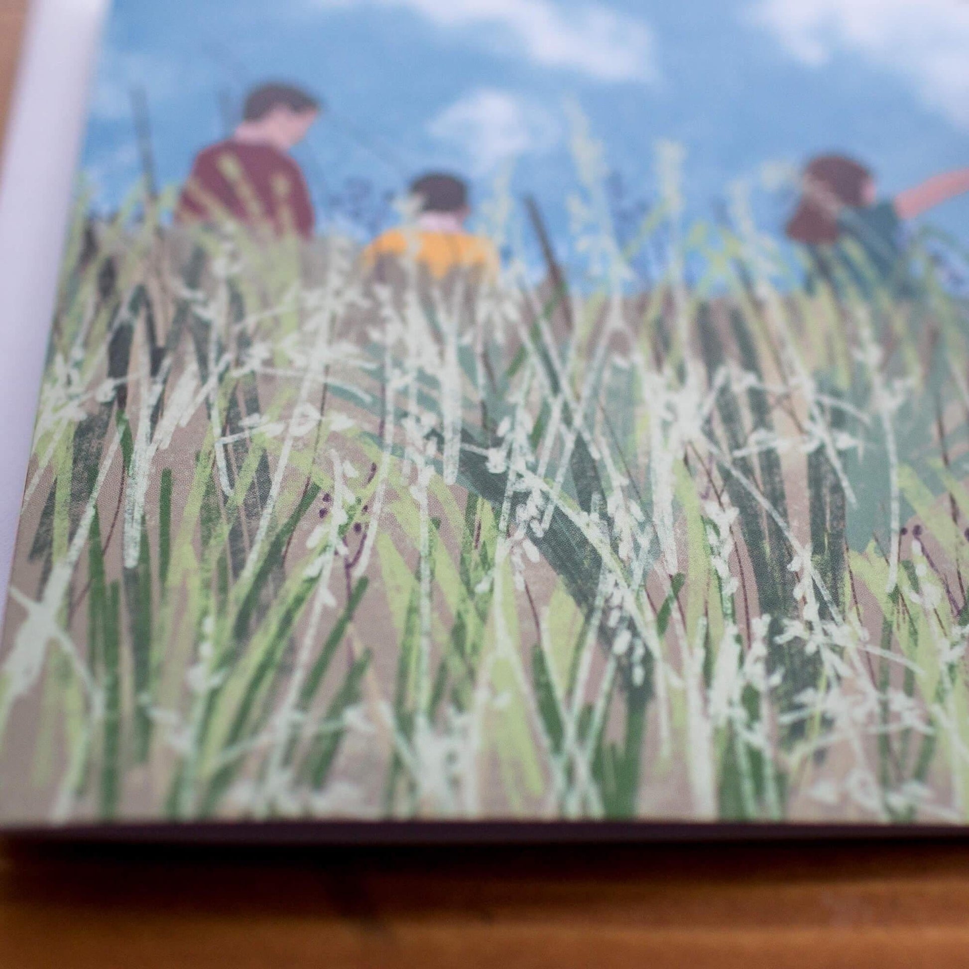 close up detail of the long grass and flowers