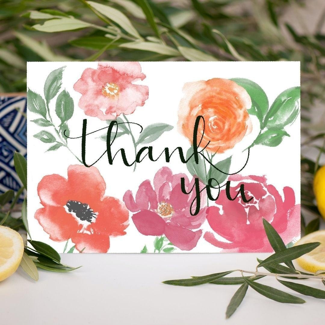 Hand lettered luxury thank you cards