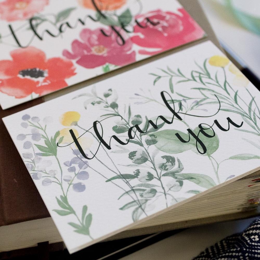 Thank you cards with garden flowers