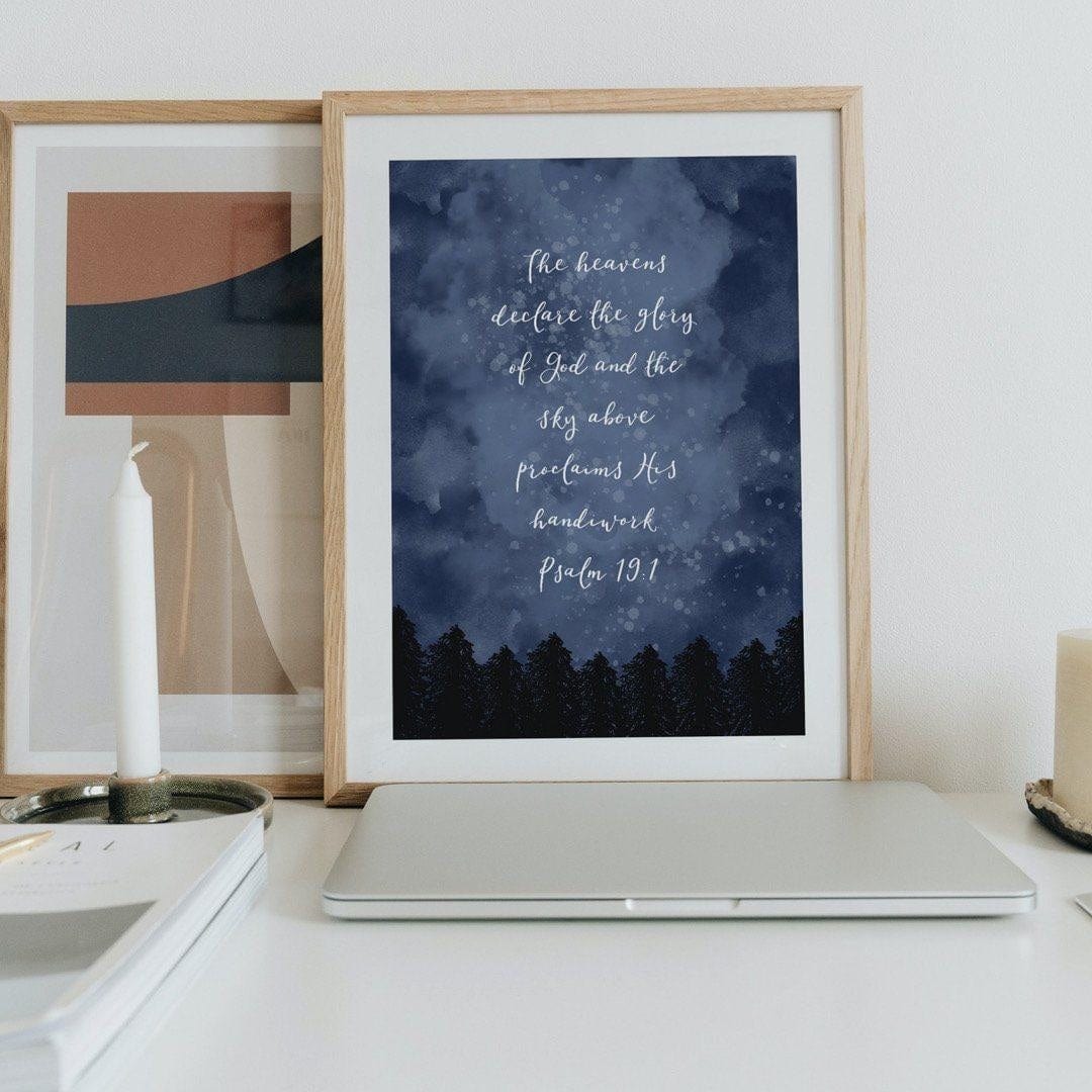 Christian print - The heavens declare the glory of God Print And Hope Designs A4  