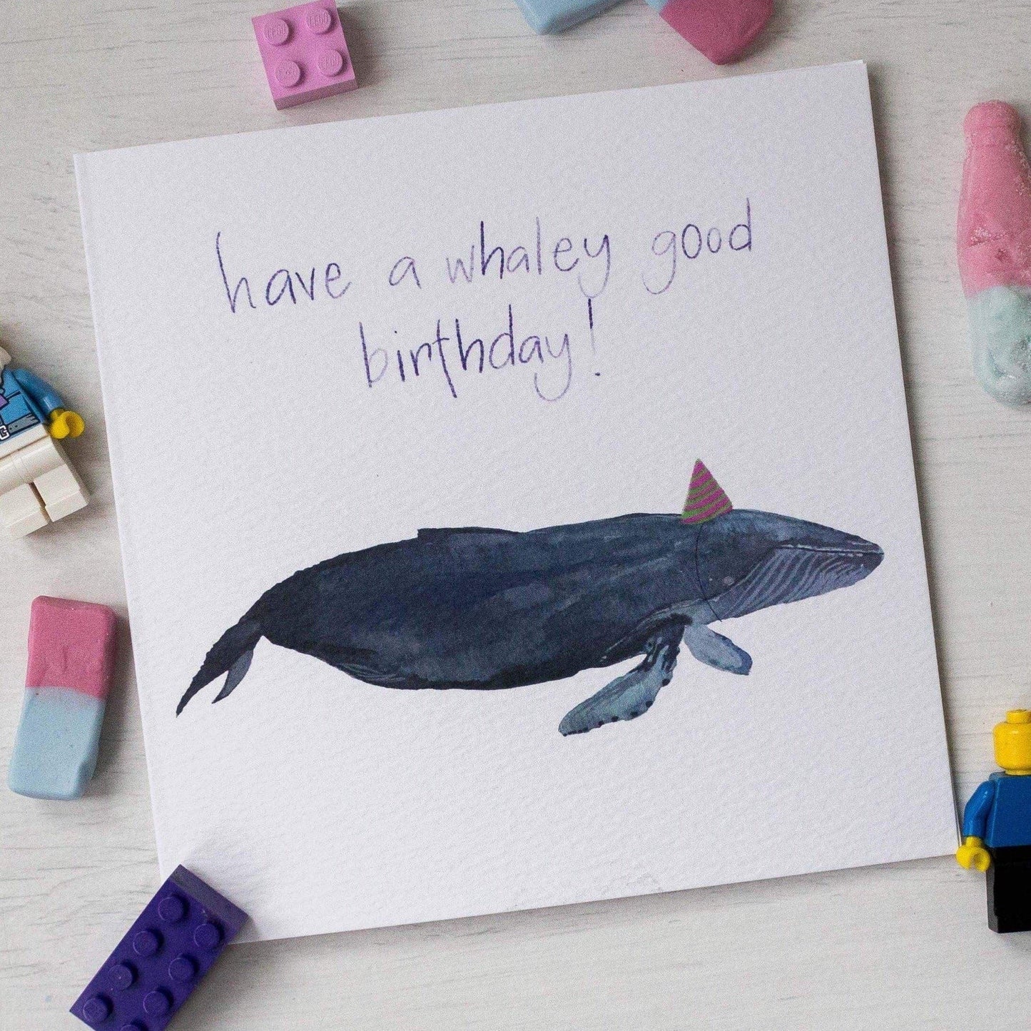 Children’s birthday card - have a Whaley good birthday luxury watercolour card