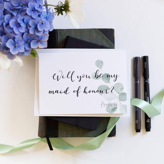 Will you be my maid of honour christian proposal Cards And Hope Designs   