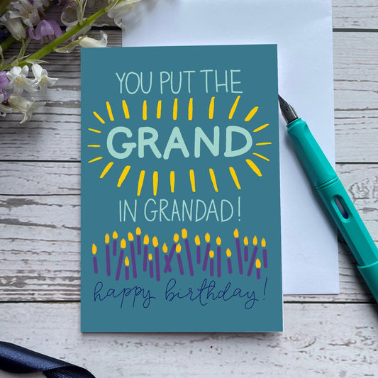 And Hope Designs You put the grand in grandad birthday card