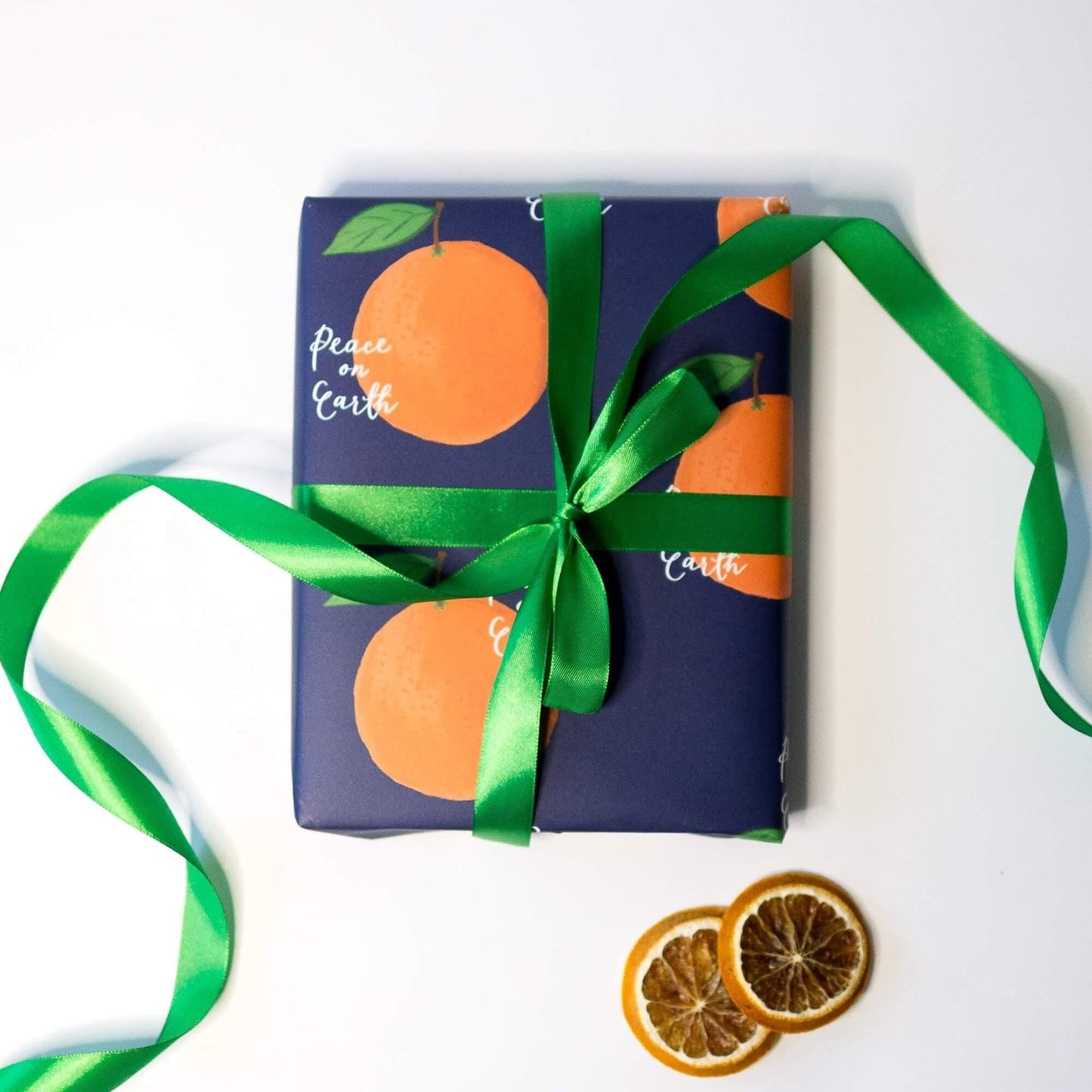 Christian christmas wrapping paper - oranges & Peace on Earth And Hope Designs Wrapping Paper