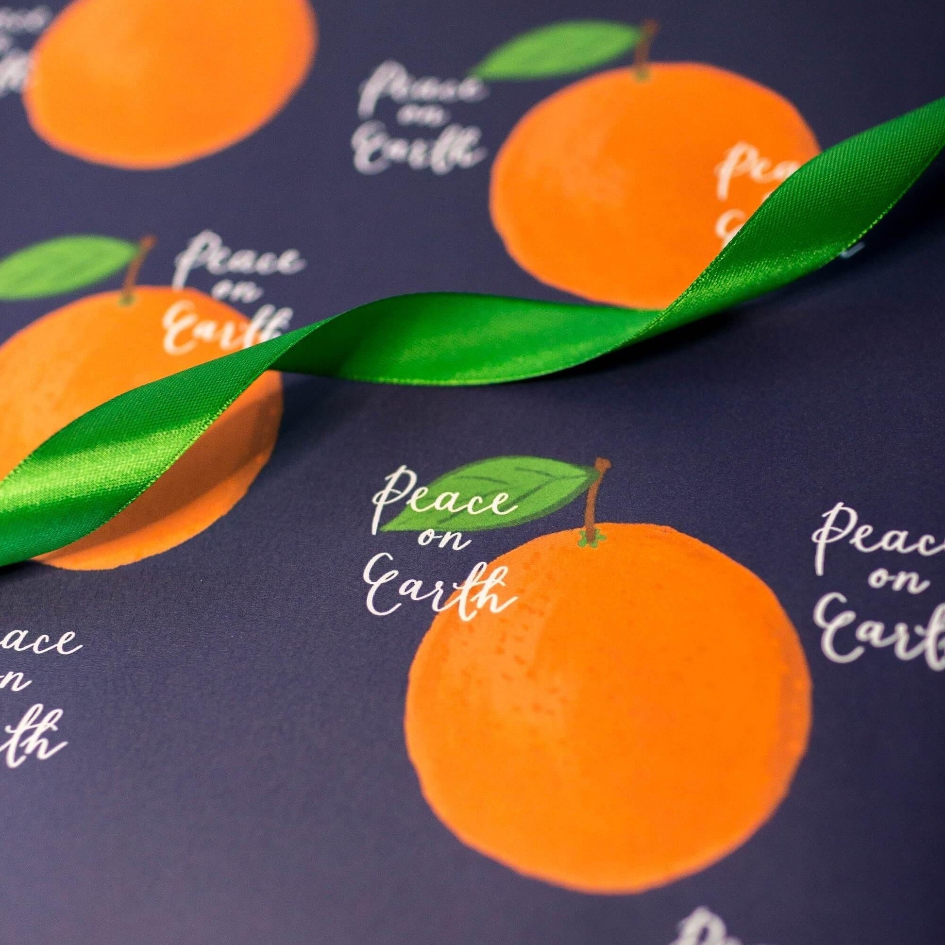 Christian christmas wrapping paper - oranges & Peace on Earth And Hope Designs Wrapping Paper