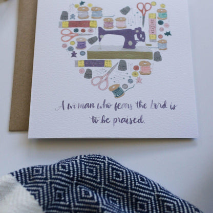 Christian sewing heart card And Hope Designs Cards