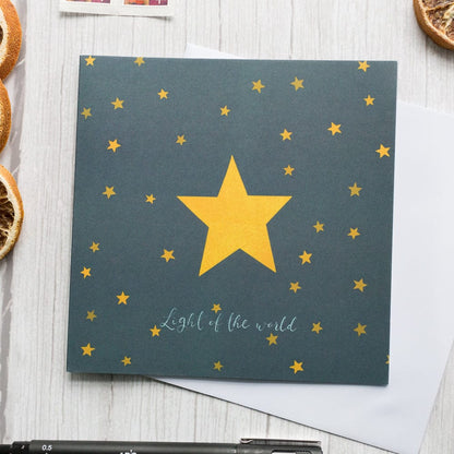 Christmas cards - modern nativity and grey star set Set of 4 And Hope Designs Greeting & Note Cards