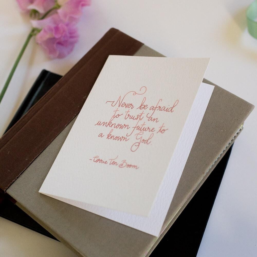 Corrie Ten Boom quote greeting card - A6 And Hope Designs Cards