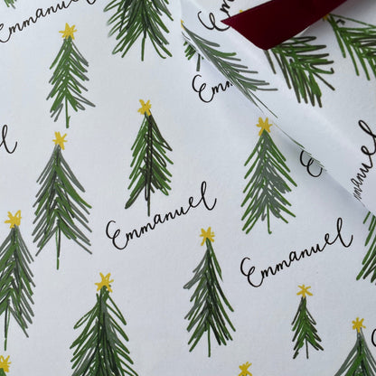 “Emmanuel” Christmas tree wrapping paper And Hope Designs Wrapping Paper