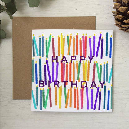 Happy birthday rainbow candles card And Hope Designs Cards