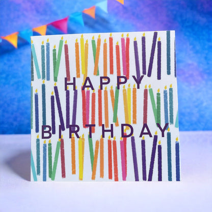 Happy birthday rainbow candles card And Hope Designs Cards