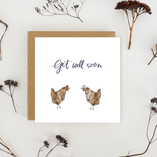 Hens get well soon card And Hope Designs Cards