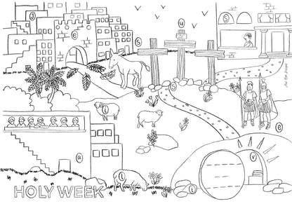 Jumbo Holy Week Easter Colouring Page And Hope Designs Colouring Page