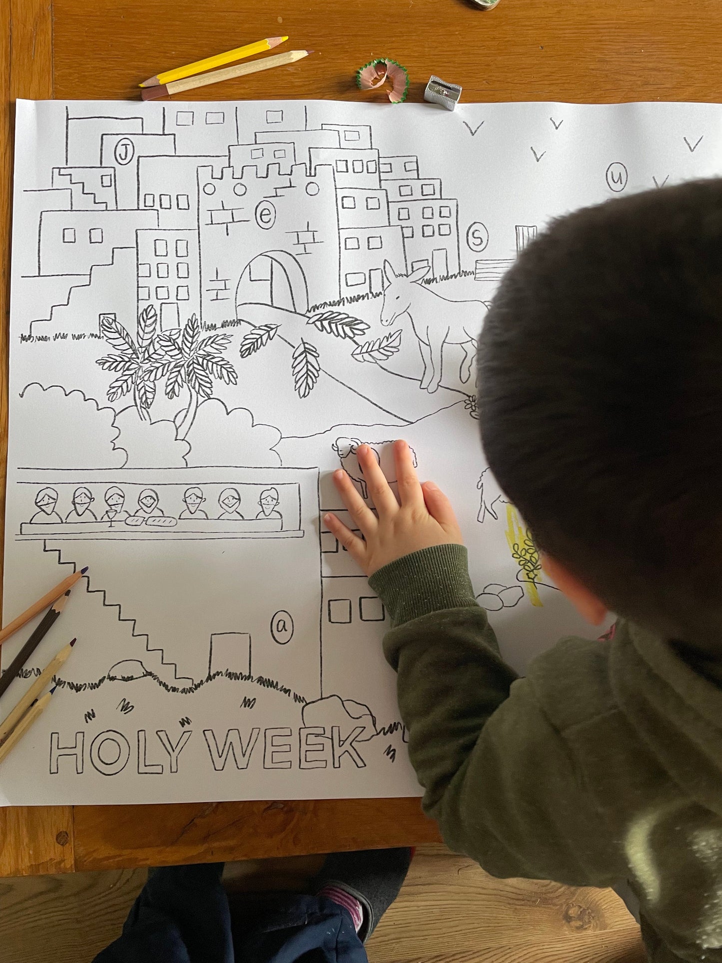 Jumbo Holy Week Easter Colouring Page And Hope Designs Colouring Page