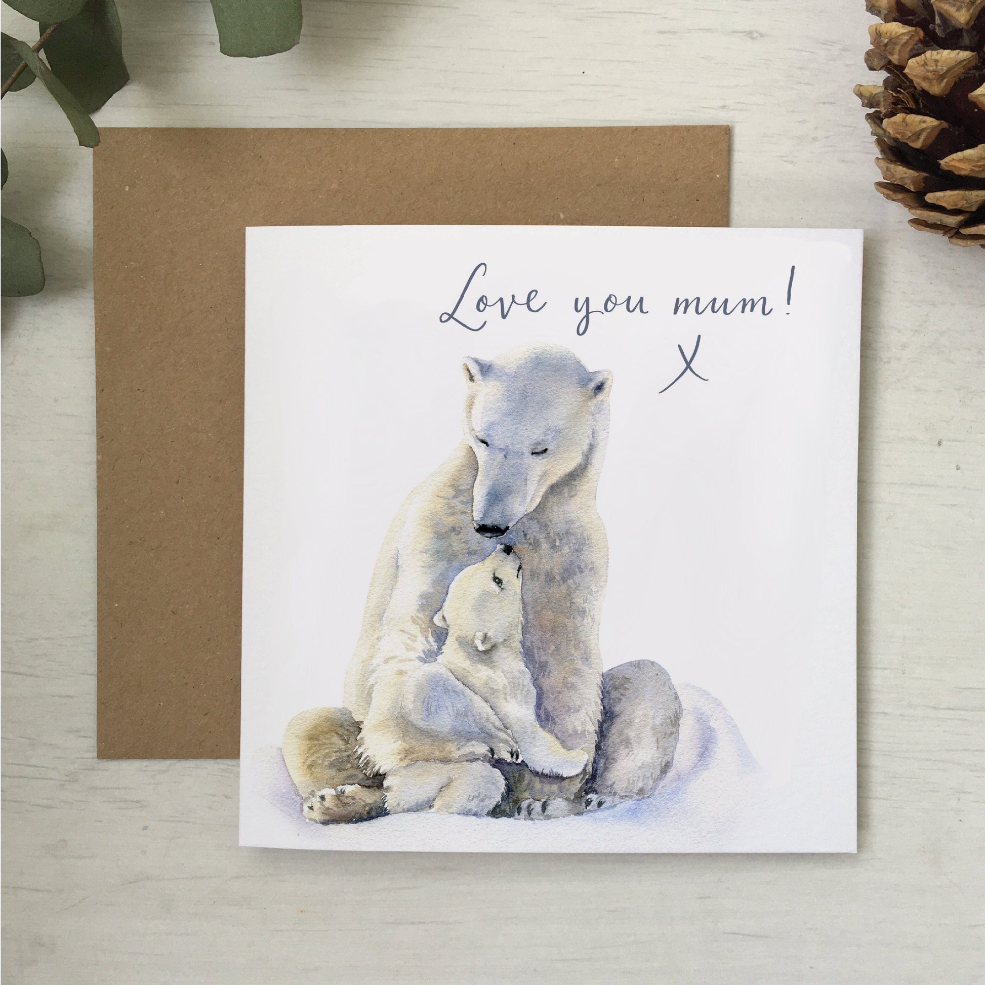 Love you mum polar bears greeting card And Hope Designs Cards