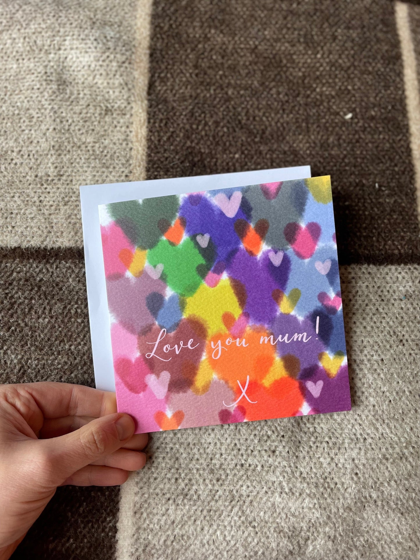 Love you mum watercolour hearts Mother’s Day card And Hope Designs Greeting & Note Cards