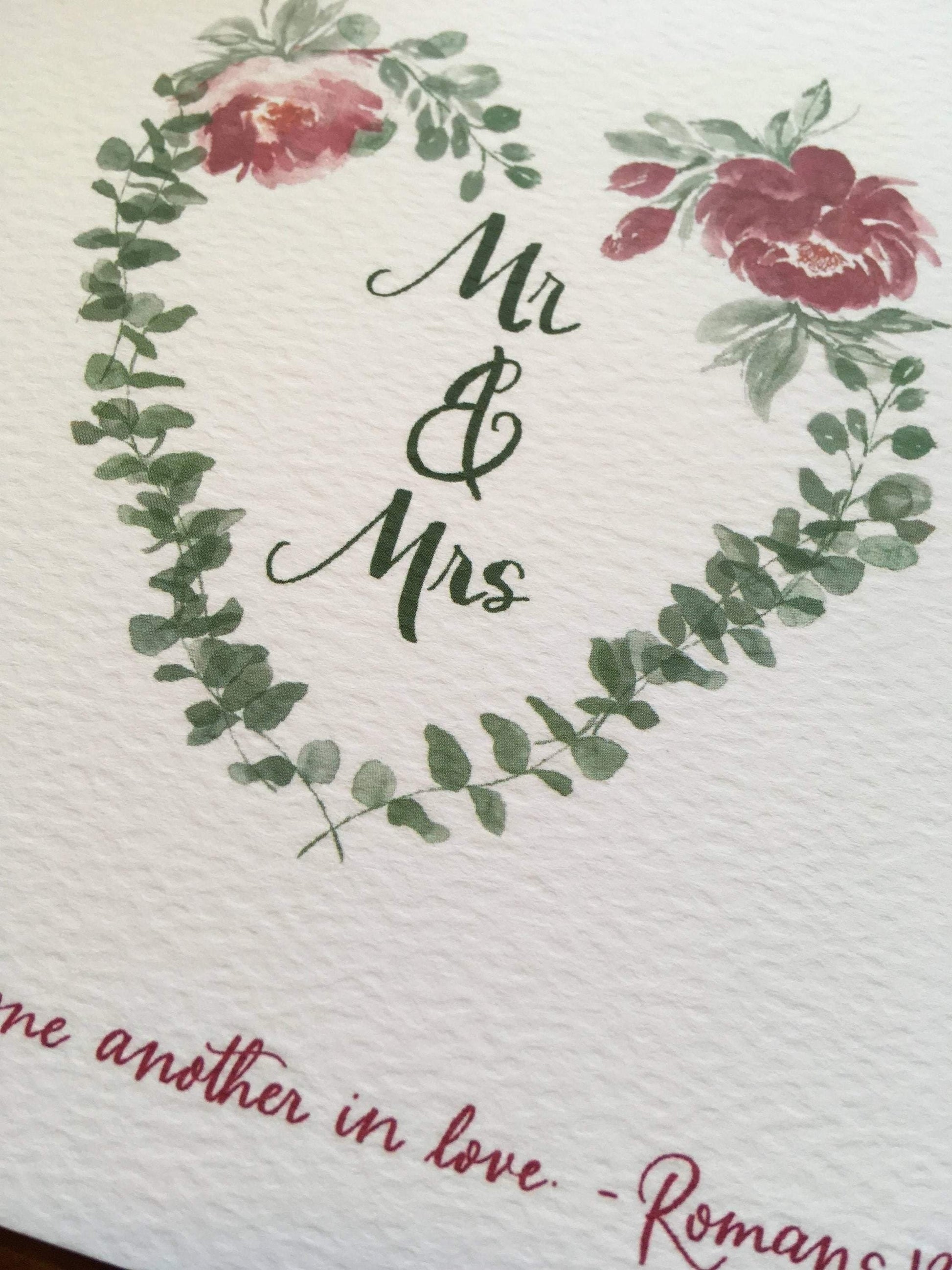 Mr & Mrs Christian wedding card And Hope Designs Cards