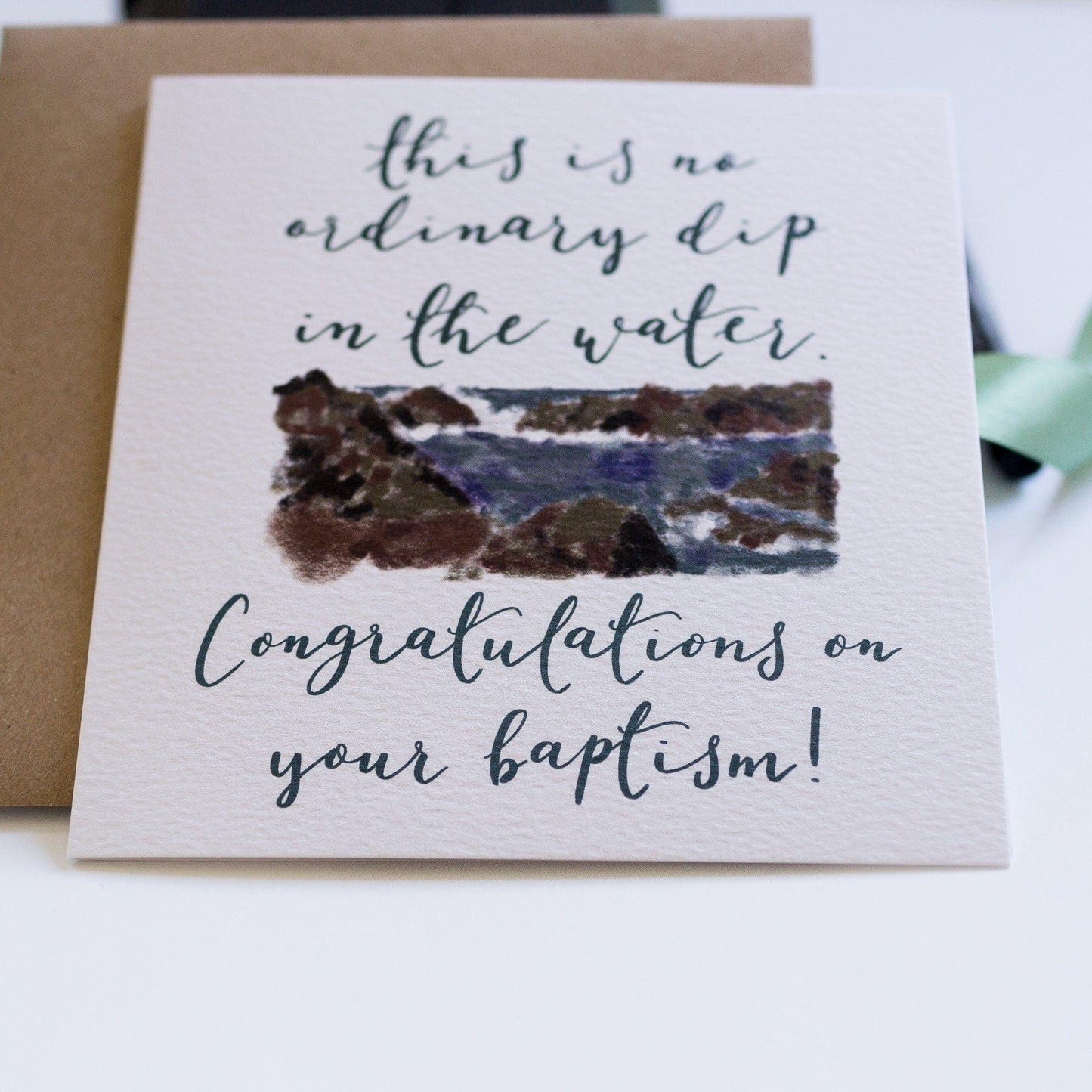 “No ordinary dip in the water” baptism card And Hope Designs Cards
