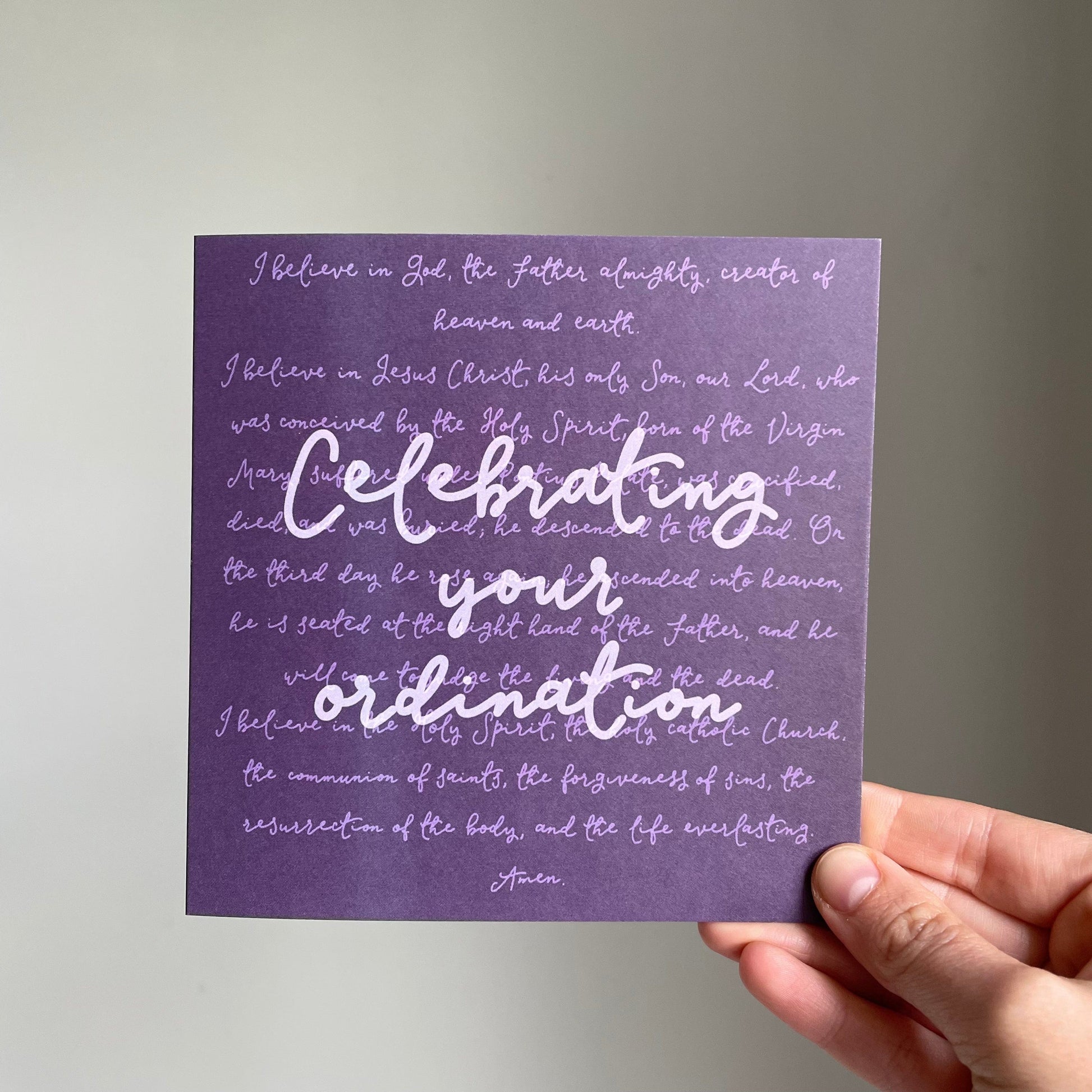 Ordination card - celebrating your ordination - apostles creed And Hope Designs Greeting & Note Cards
