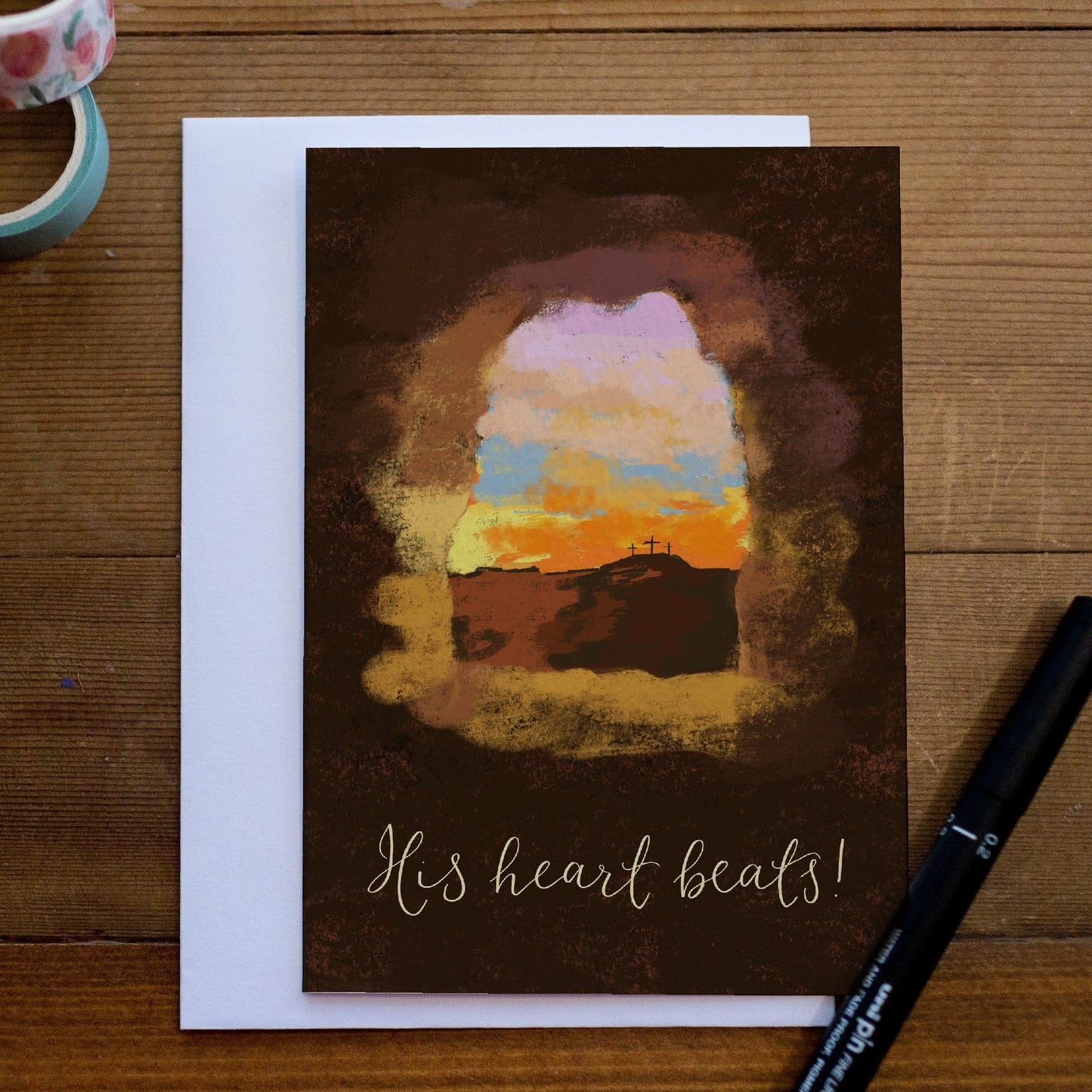 Religious Easter card - His heart beats And Hope Designs Greeting & Note Cards