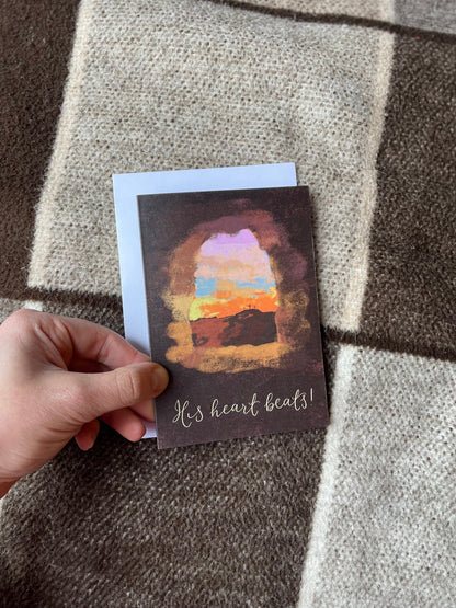 Religious Easter card - His heart beats And Hope Designs Greeting & Note Cards