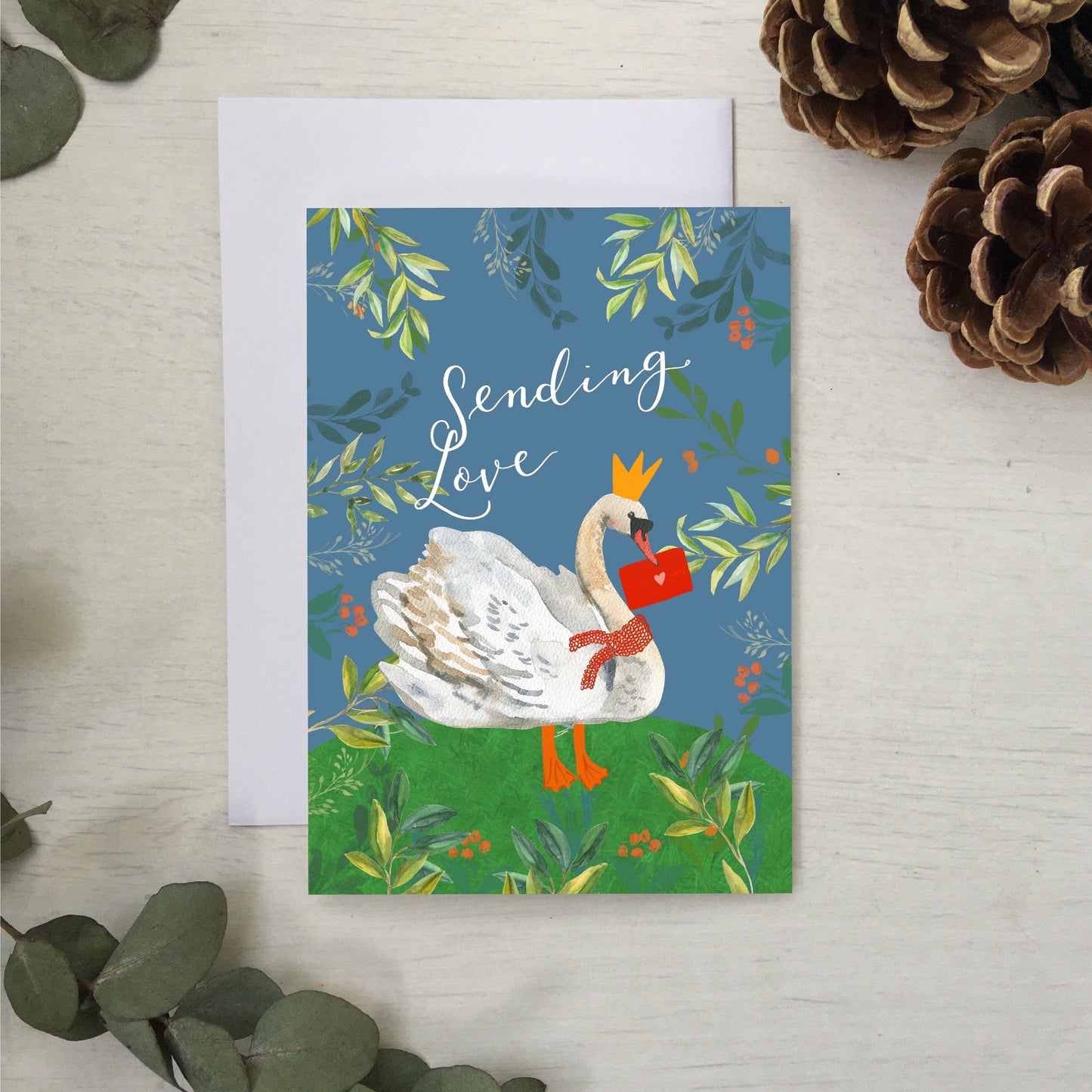 Sending love swan card And Hope Designs Cards
