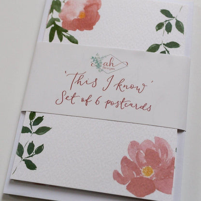 Set of 6 “This I know” postcards And Hope Designs Cards