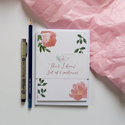 Set of 6 “This I know” postcards And Hope Designs Cards