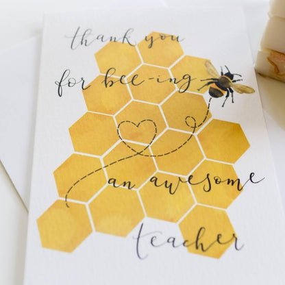 Thank you teacher card - Bee And Hope Designs Cards